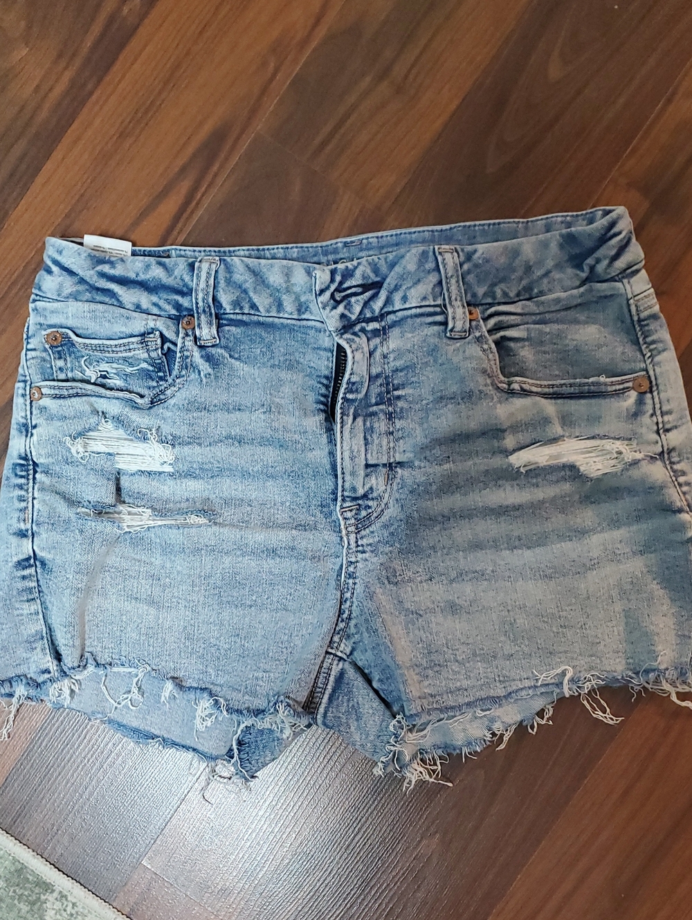 American Eagle Outfitters Light Blue Distressed Denim Cutoff Shorts